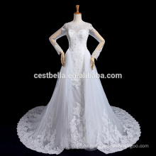 Vestido De Noiva Langarm-Hochzeitskleid mit langem Schwanz Luxus Robe De Marriage Marriee